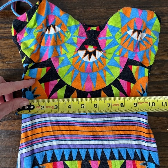 Mara Hoffman Swim, women XS, multicolor geometric pattern ladder back midi maxi - Picture 7 of 8